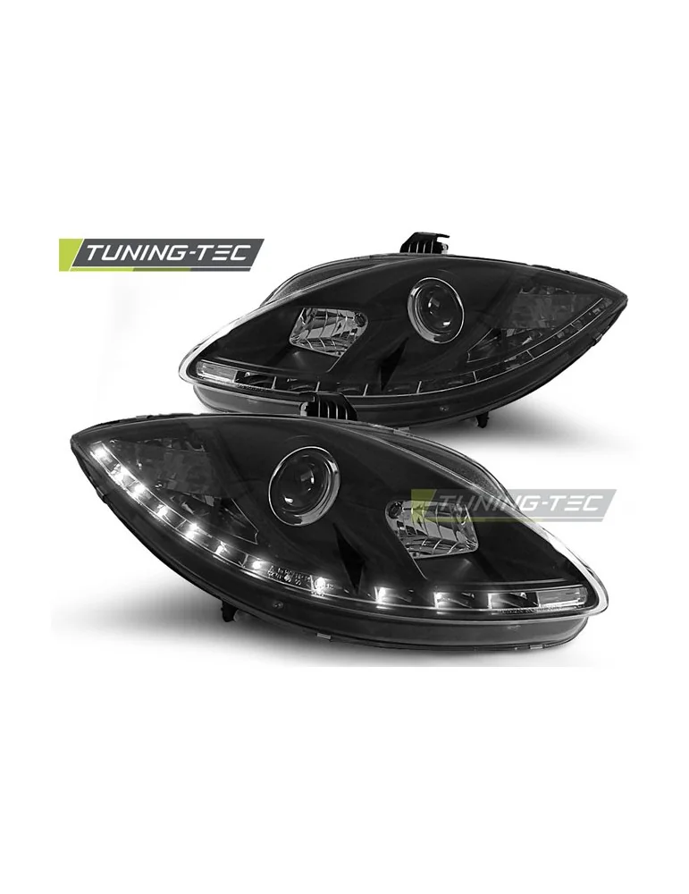 Phares à LED noirs pour SEAT LEON ALTEA TOLEDO 06.05-09