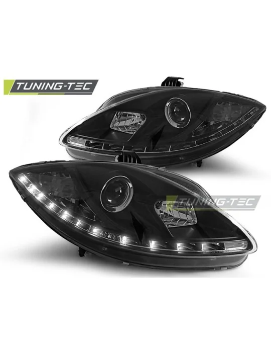 Phares à LED noirs pour Seat Leon Altea Toledo (2005 - 2009)