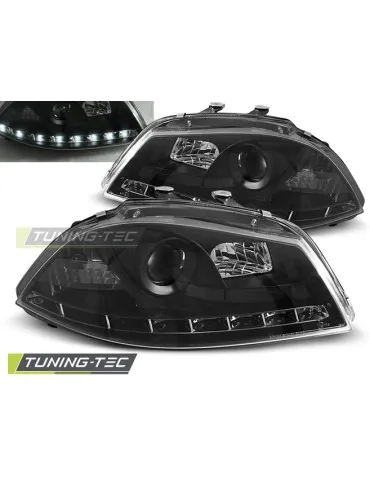 Phares à LED noirs pour SEAT IBIZA 6L 04.02-08