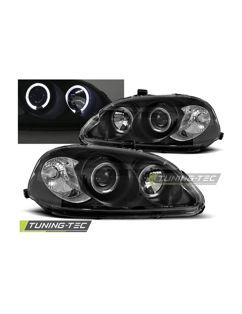 Phares noirs pour HONDA CIVIC 03.99-02.01