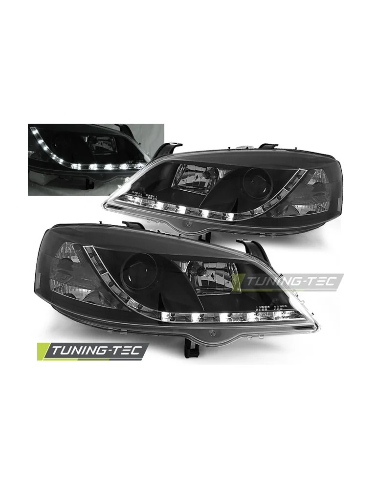 Phares à LED noirs pour OPEL ASTRA G 09.97-02.04