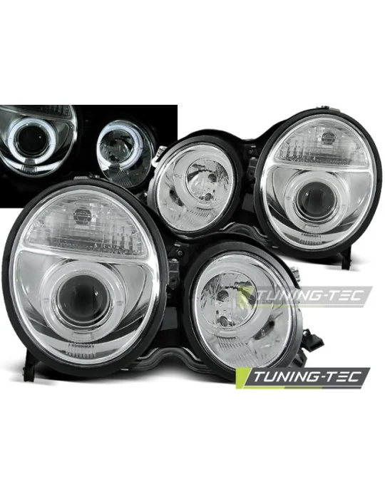 Phares chromés pour Mercedes W210 Classe E (1999 - 2002)