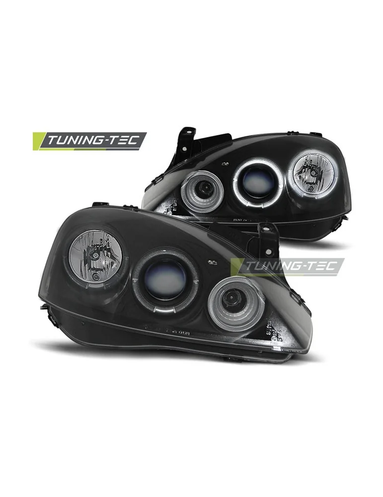 Phares noirs pour OPEL CORSA C 11.00-09.06