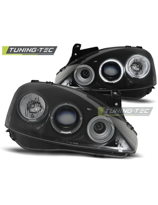 Phares noirs pour Opel Corsa C (2000 - 2006)