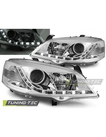 Phares à LED chromés pour OPEL ASTRA G 09.97-02.04