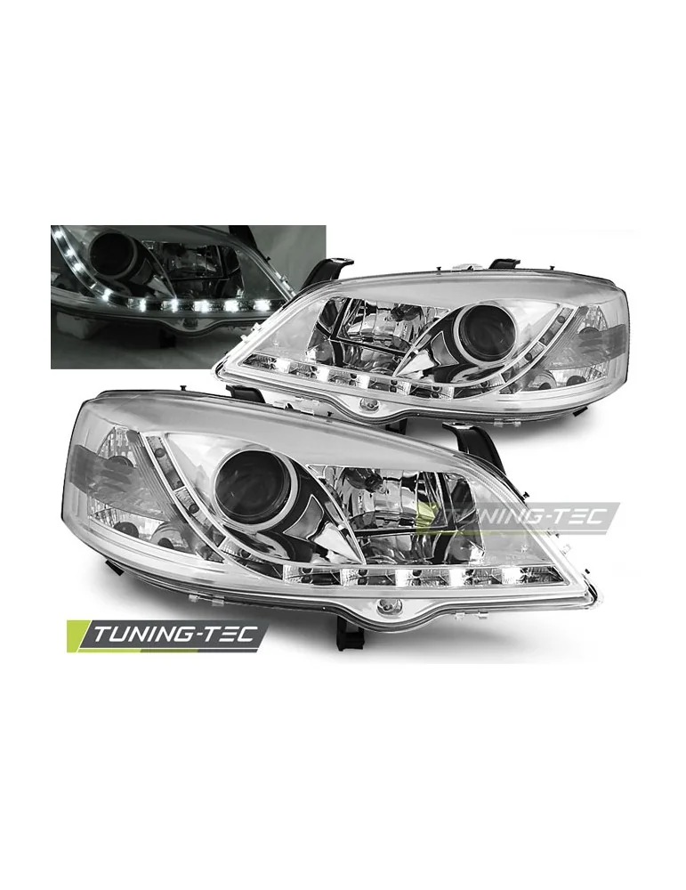 Phares à LED chromés pour OPEL ASTRA G 09.97-02.04