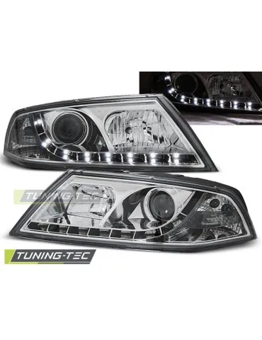 Phares à LED chromés pour SKODA OCTAVIA 2 03.04-08