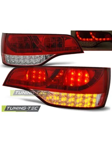 Feux arrière à LED rouges blancs pour AUDI Q7 06-09