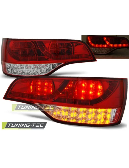 Feux arrière à LED rouges blancs pour Audi Q7 (2006 - 2009)