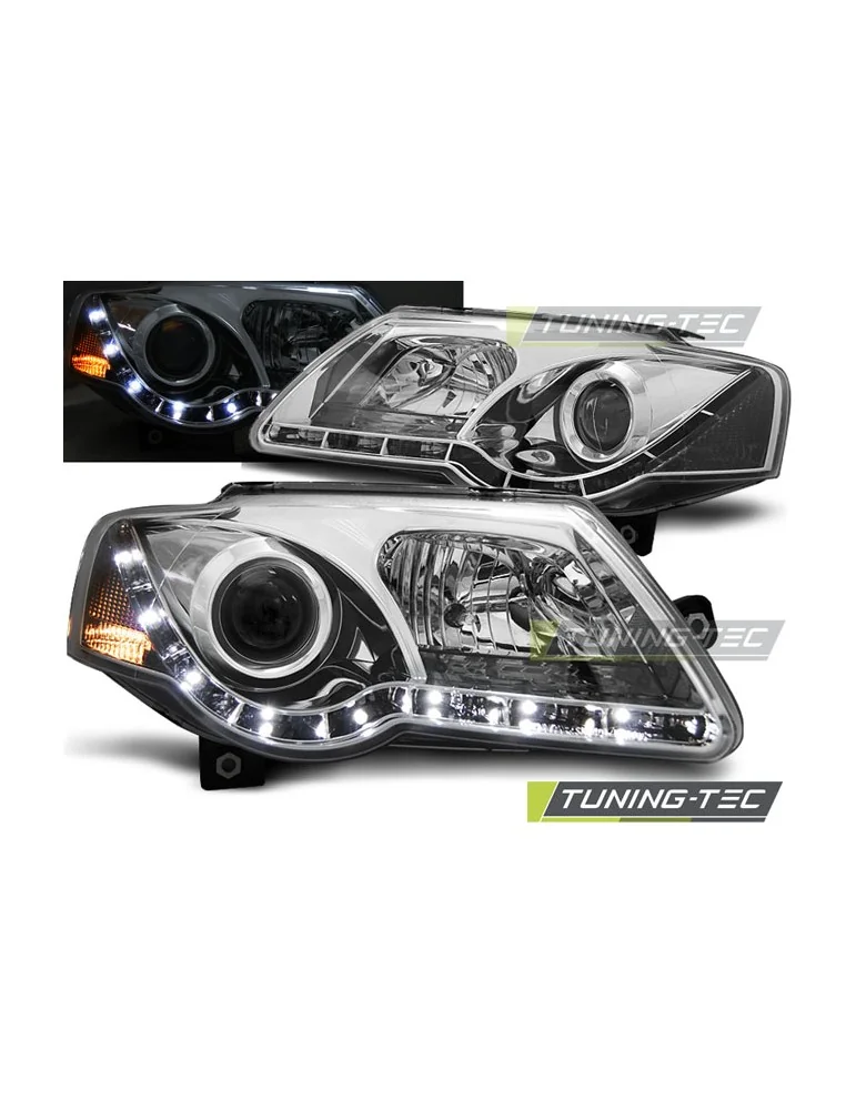 Phares à LED chromés pour VW PASSAT B6 3C 03.05-10