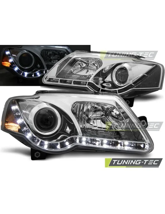 Phares à LED chromés pour VW Passat B6 3C (2005 - 2010)