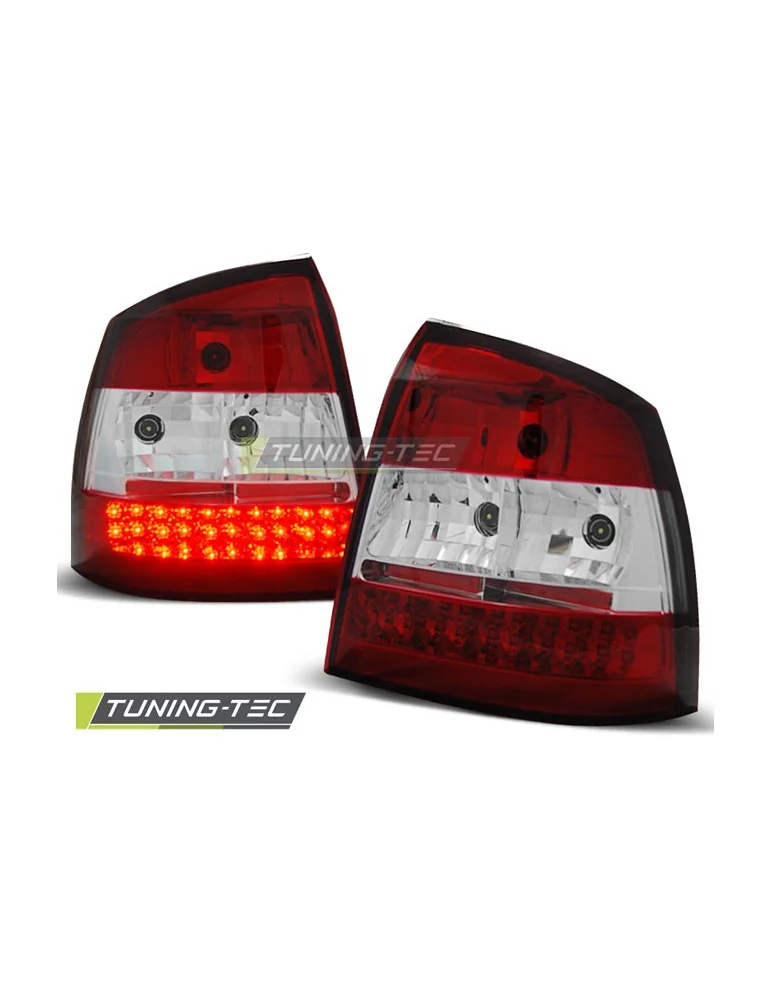 Feux arrière à LED rouges blancs pour OPEL ASTRA G 09.97-02.04