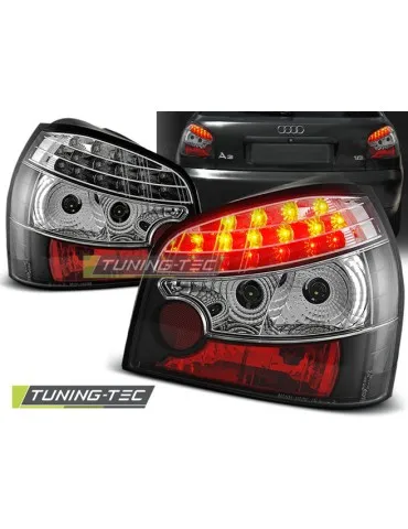Feux arrière à LED noirs pour AUDI A3 08.96-08.00