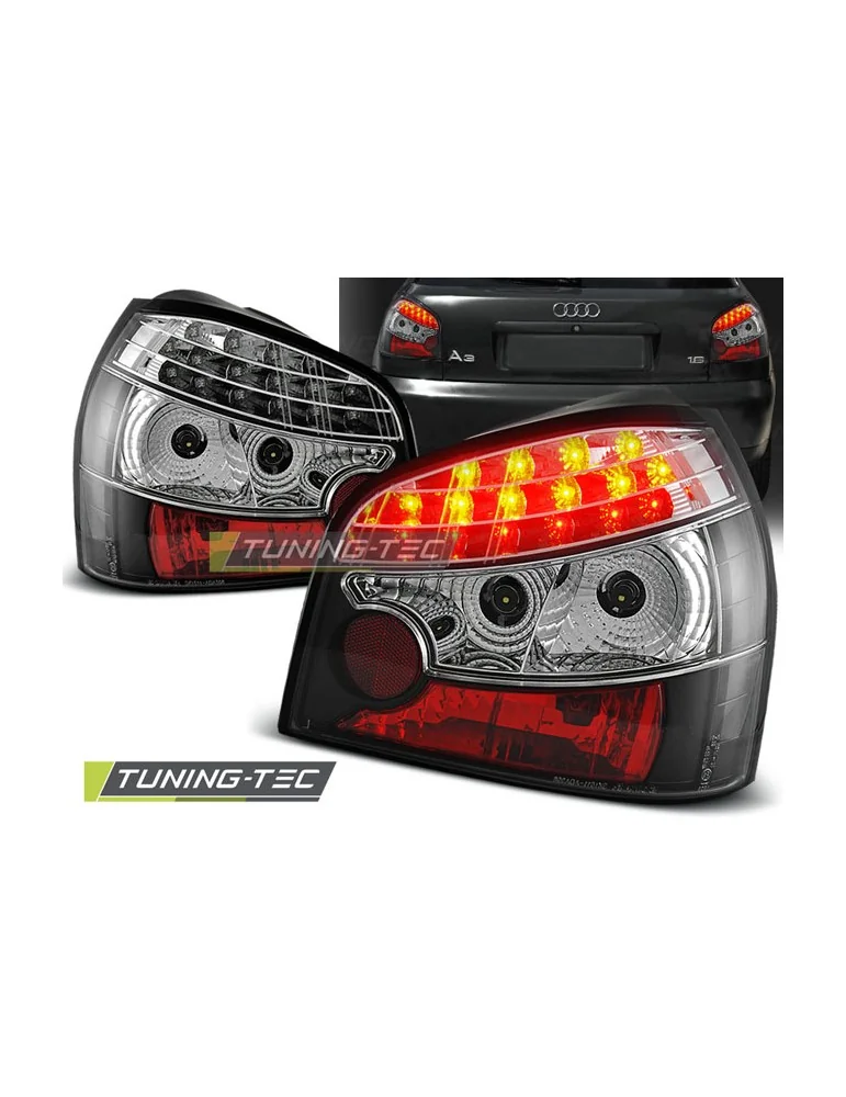 Feux arrière à LED noirs pour AUDI A3 08.96-08.00