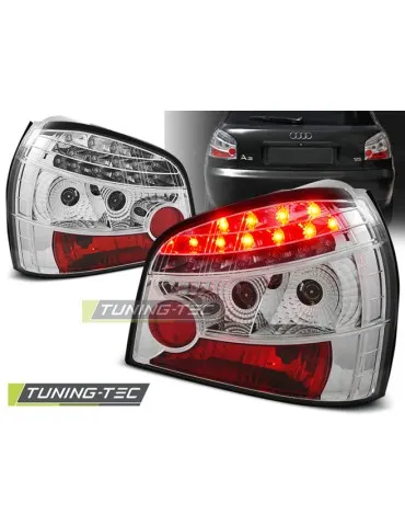 Feux arrière à LED chromés pour AUDI A3 08.96-08.00