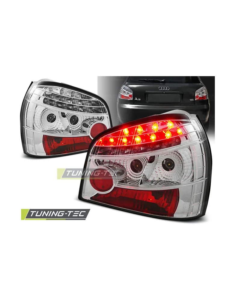 Feux arrière à LED chromés pour AUDI A3 08.96-08.00