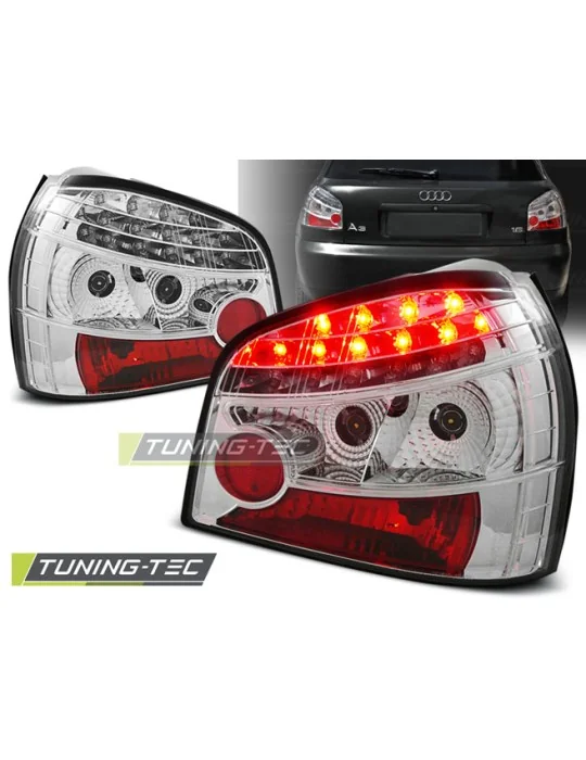 Feux arrière à LED chromés pour Audi A3 (1996 - 2000)