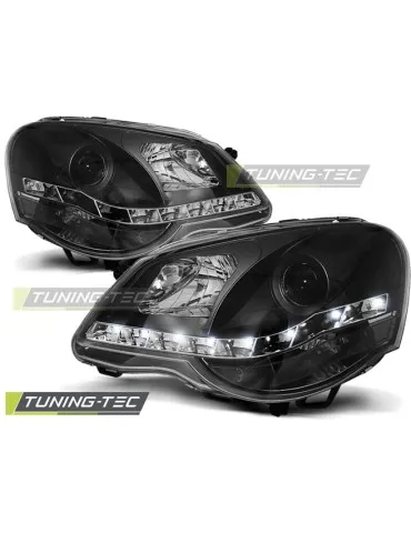 Phares à LED noirs pour VW POLO 9N3 04.05-09