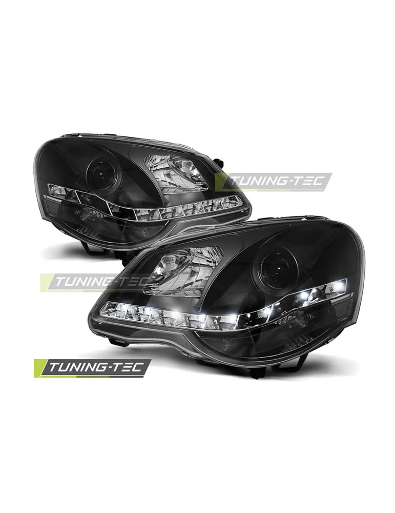 Phares à LED noirs pour VW POLO 9N3 04.05-09