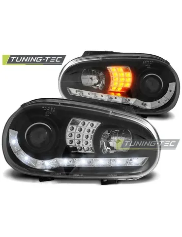 Phares à LED noirs pour VW GOLF 4 09.97-09.03