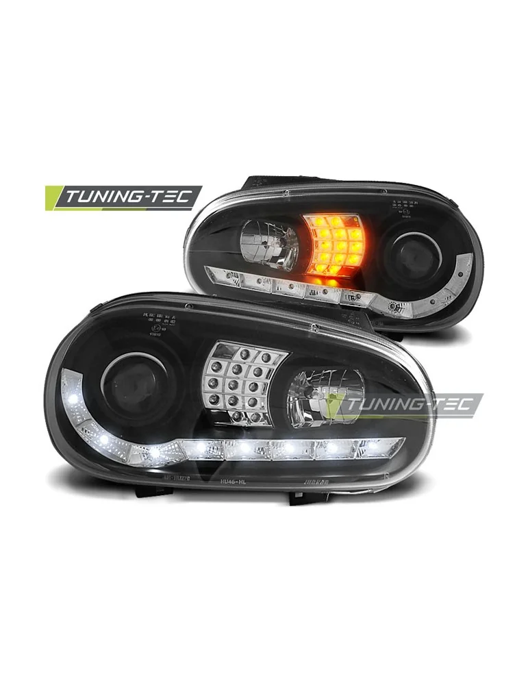 Phares à LED noirs pour VW GOLF 4 09.97-09.03