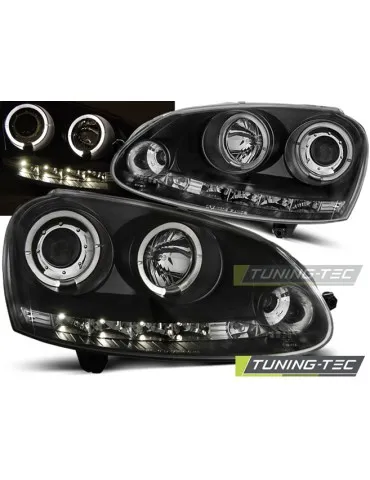 Phares noirs pour VW GOLF 5 10.03-09
