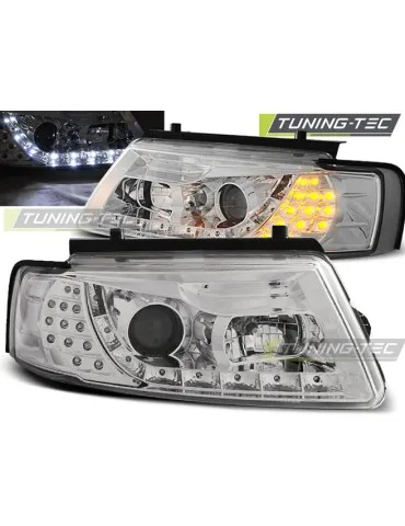 Phares à LED chromés pour VW PASSAT B5 11.96-08.00