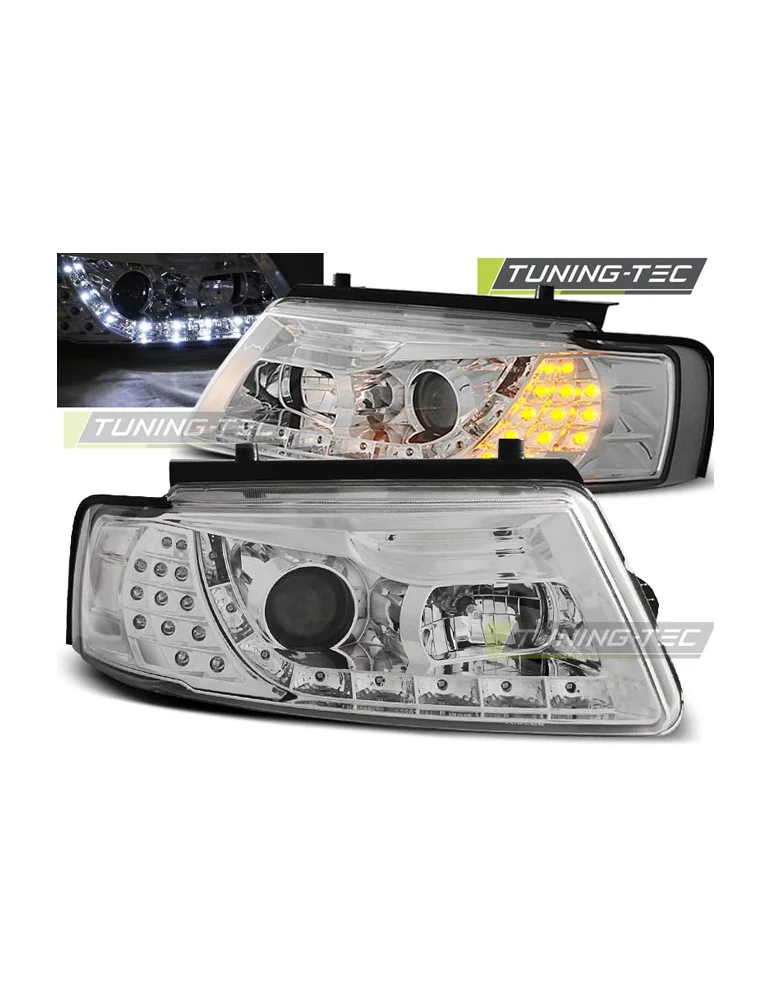 Phares à LED chromés pour VW PASSAT B5 11.96-08.00