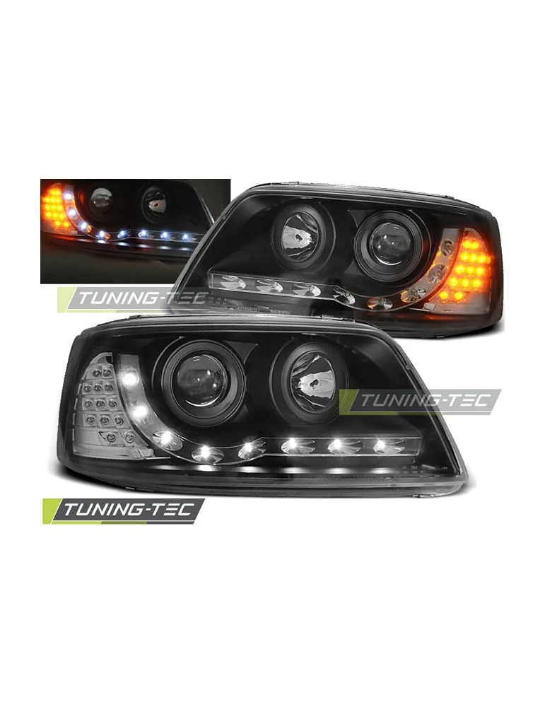 Phares à LED noirs pour VW T5 04.03-08.09