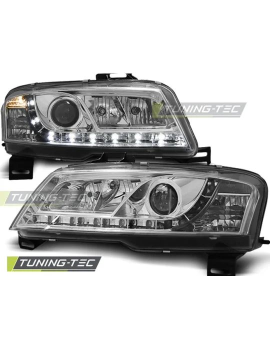 Phares à LED chromés pour Fiat Stilo 3 portes (2001 - 2008)