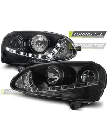 Phares à LED noirs pour VW GOLF 5 03-08