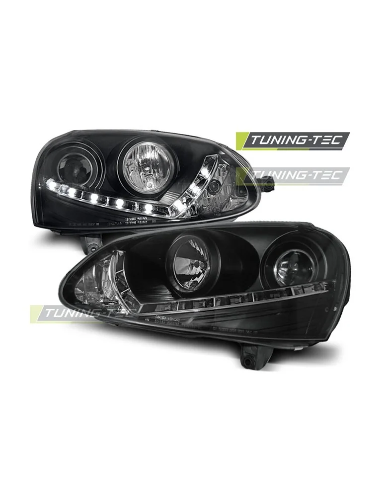 Phares à LED noirs pour VW GOLF 5 03-08