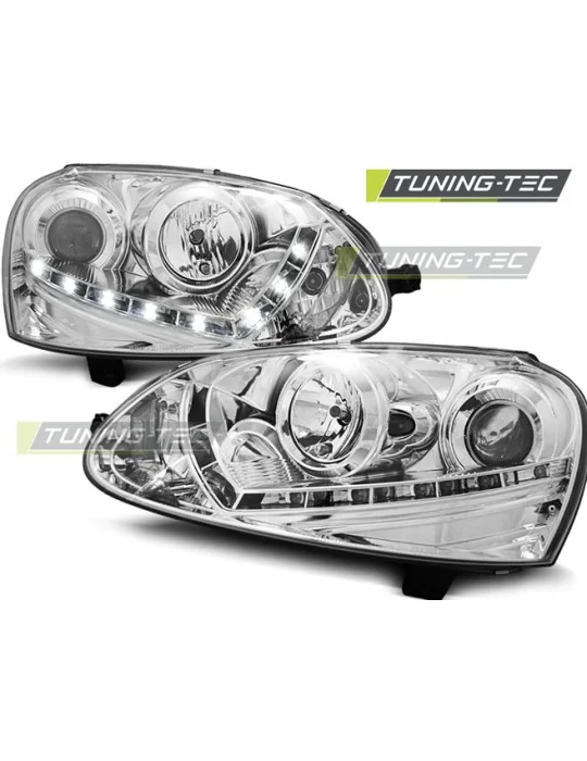 Phares à LED chromés pour VW Golf 5 (2003 - 2008)