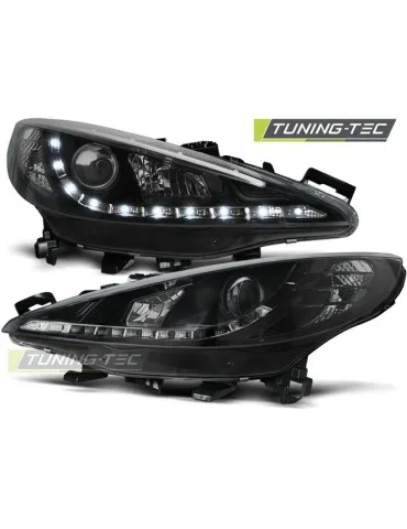 Phares à LED noirs pour PEUGEOT 207 05.06-06.12
