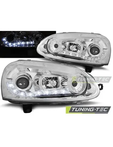 Phares à LED chromés pour VW GOLF 5