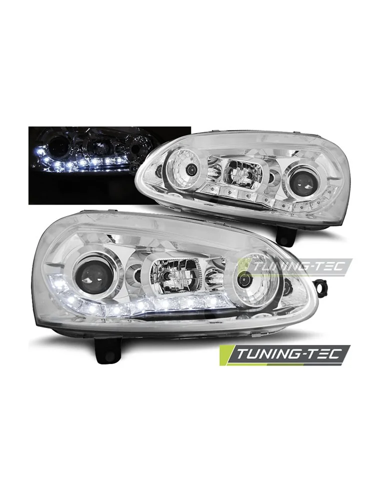 Phares à LED chromés pour VW GOLF 5