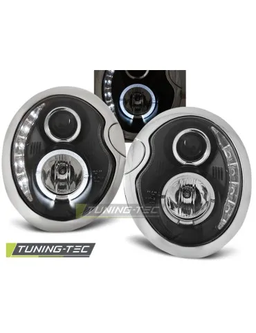 Phares à LED noirs pour BMW MINI COOPER 05.01-10.06