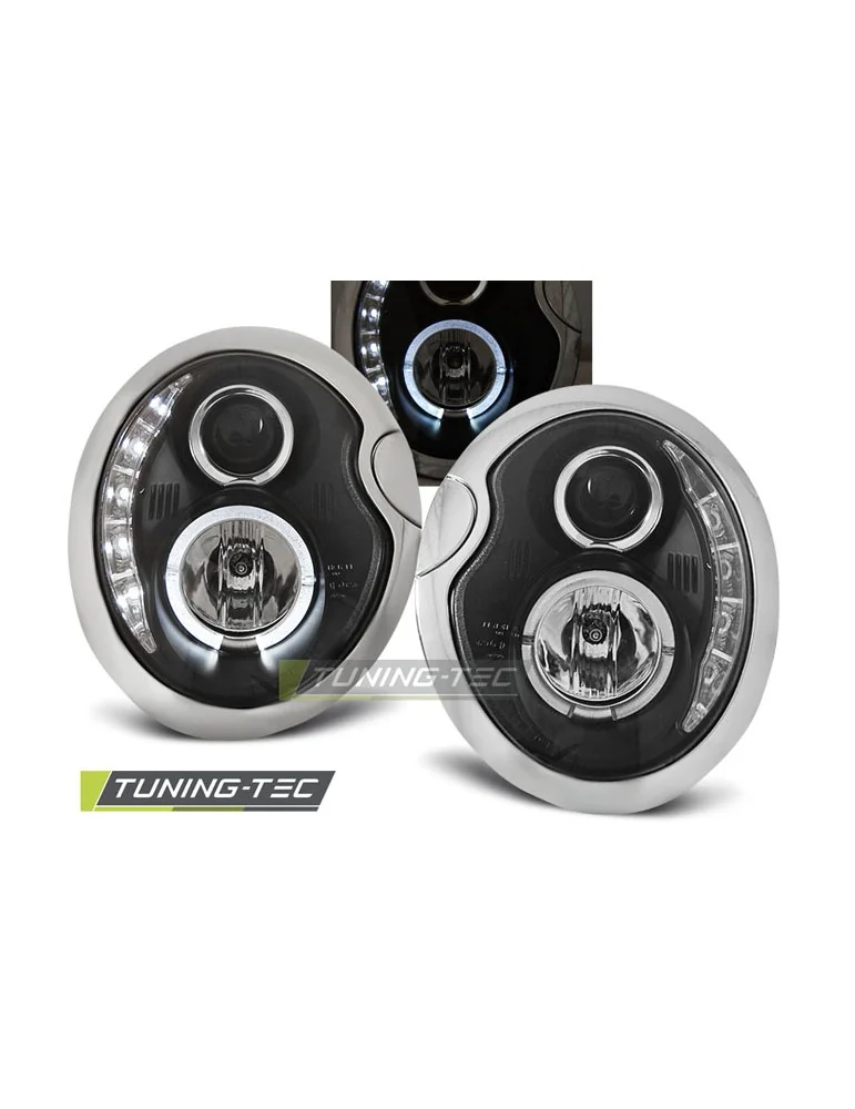 Phares à LED noirs pour BMW MINI COOPER 05.01-10.06