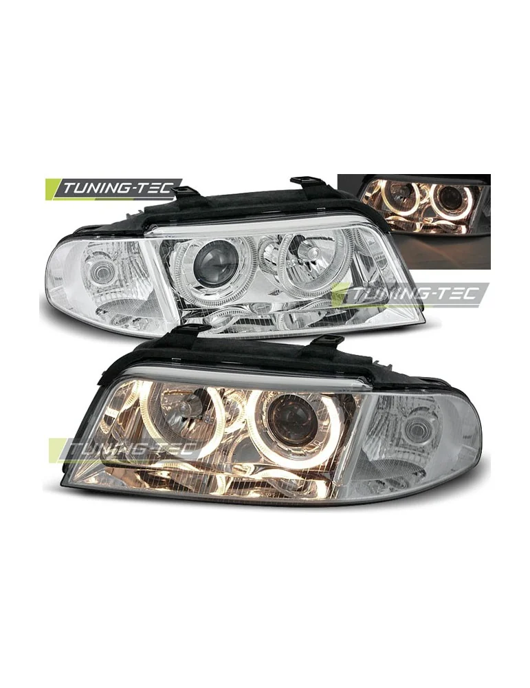 Phares chromés pour AUDI A4 01.99-09.00