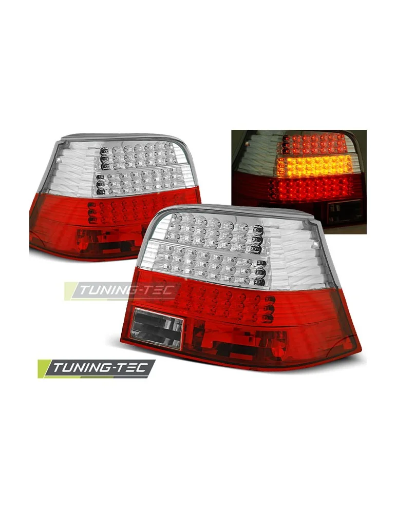 Feux arrière à LED rouges blancs pour VW GOLF 4 09.97-09.03