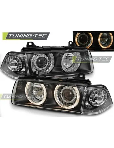 Phares noirs pour BMW E36 12.90-08.99 Coupé Cabriolet