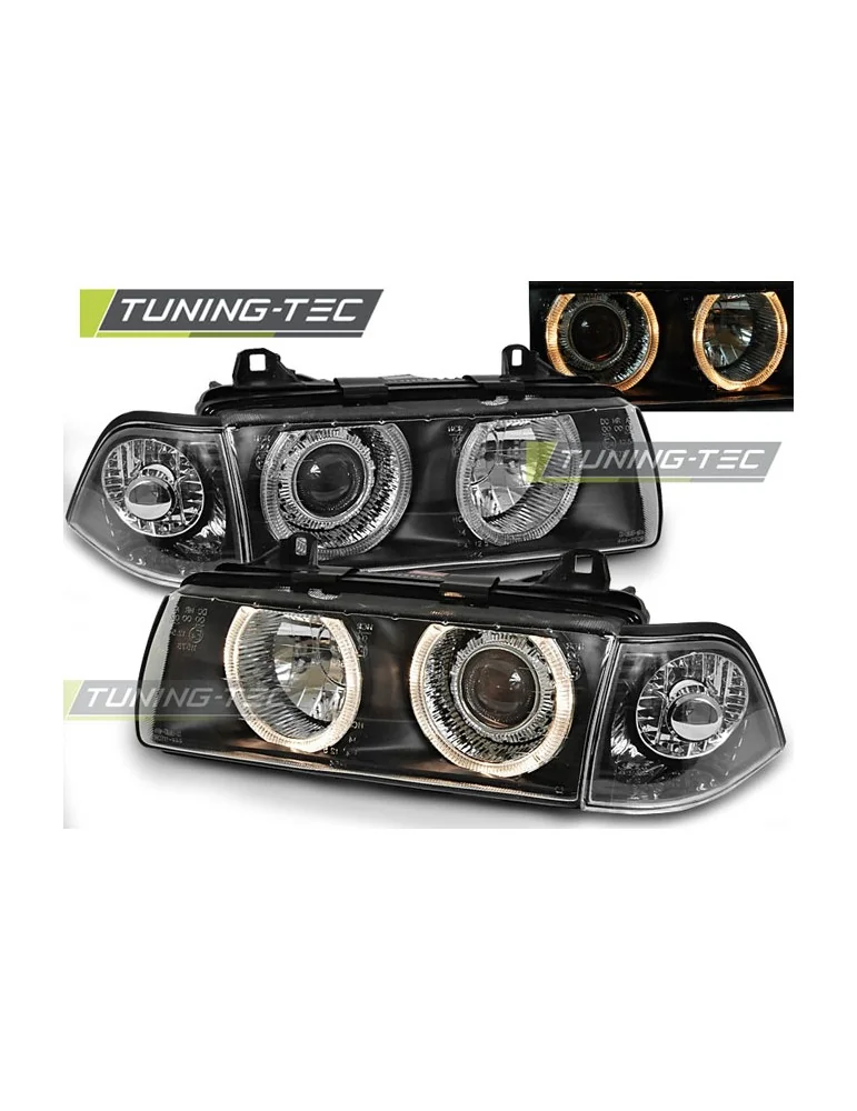 Phares noirs pour BMW E36 12.90-08.99 Coupé Cabriolet