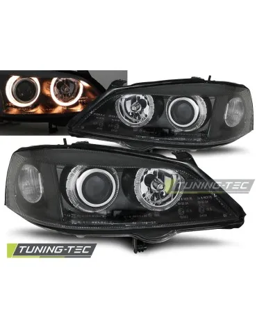 Phares noirs pour OPEL ASTRA G 09.97-02.04