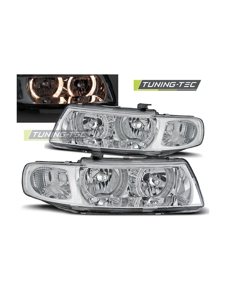Phares à LED chromés pour SEAT LEON TOLEDO 04.99-08.04