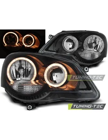 Phares noirs pour VW POLO 9N3 04.05-09