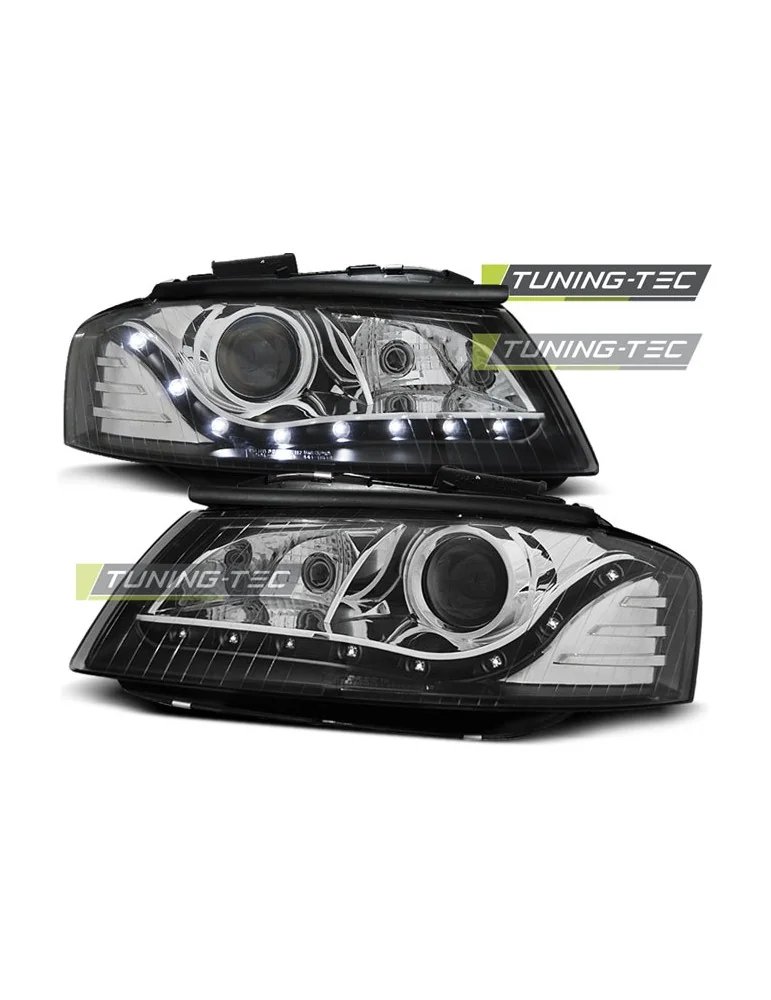 Phares à LED noirs pour AUDI A3 8P 05.03-03.08