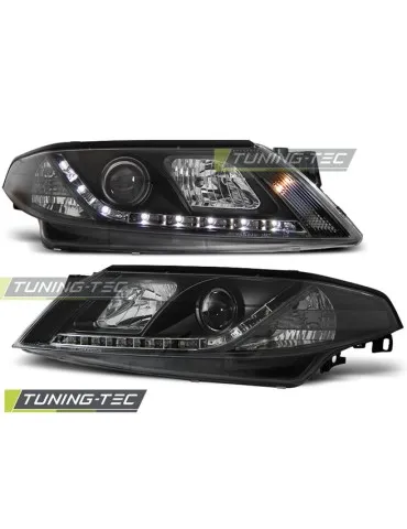 Phares à LED noirs pour RENAULT LAGUNA 2 01-03.05
