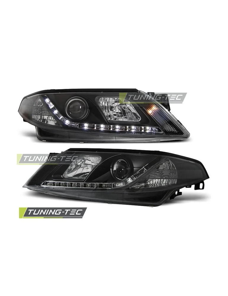Phares à LED noirs pour RENAULT LAGUNA 2 01-03.05