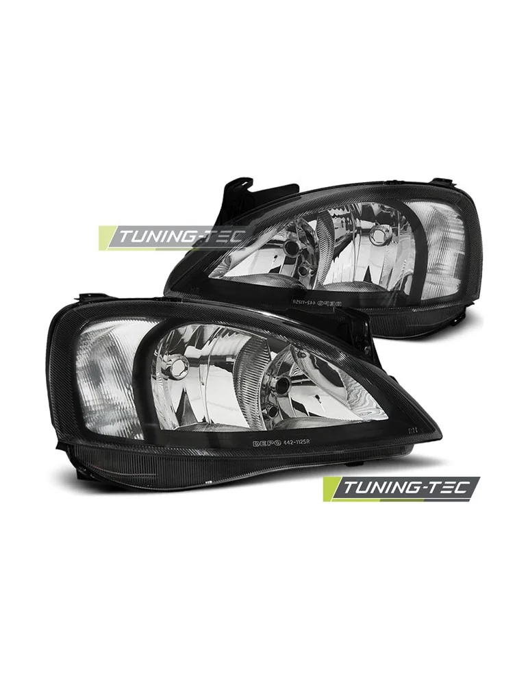 Phares noirs pour OPEL CORSA C 11.00-09.06
