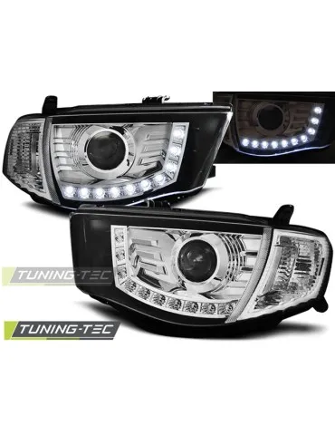 Phares à LED chromés pour MITSUBISHI L200 06-10